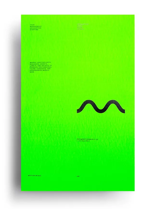Motion Music neon green editorial system, minimal, abstract, neon