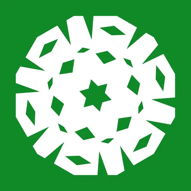 Geometric radial mandala logo, geometric, abstract, vibrant