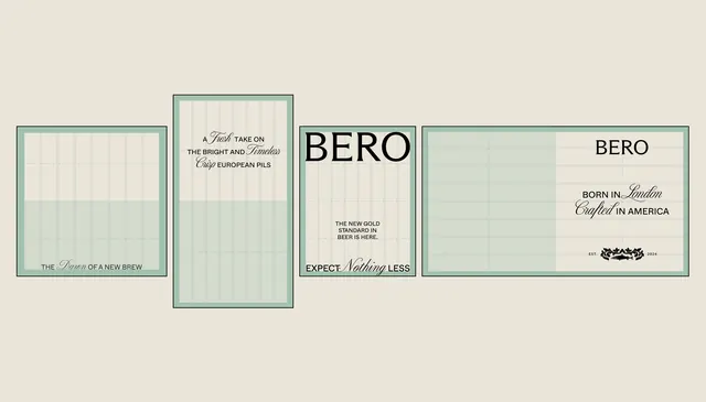 Bero beer label and packaging system, minimal, swiss, light