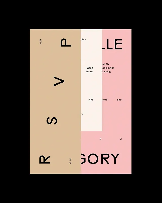 Geometric type specimen with three-color blocking, geometric, editorial, high-contrast