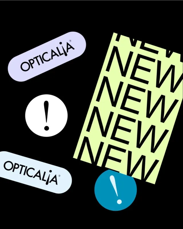 Opticalia neon-yellow typographic system, minimal, geometric, dark