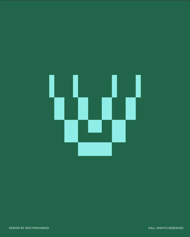 Nextmahamud geometric pixel logo, minimal, geometric, cool