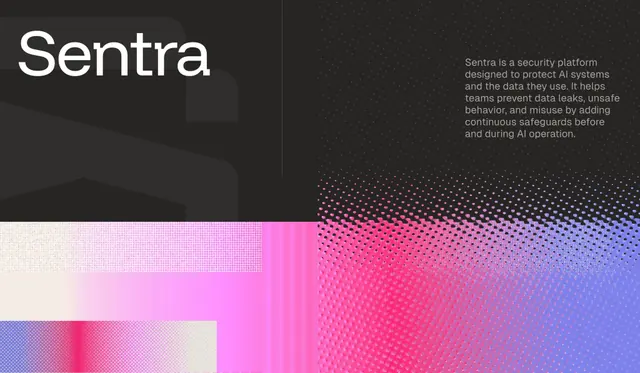 Sentra AI security branding, dark-mode, minimal, dark