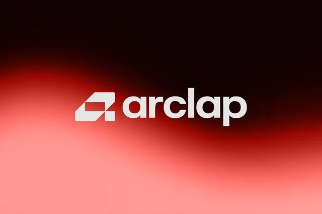 Arclap logo with geometric mark on red-to-coral gradient, minimal, geometric, light