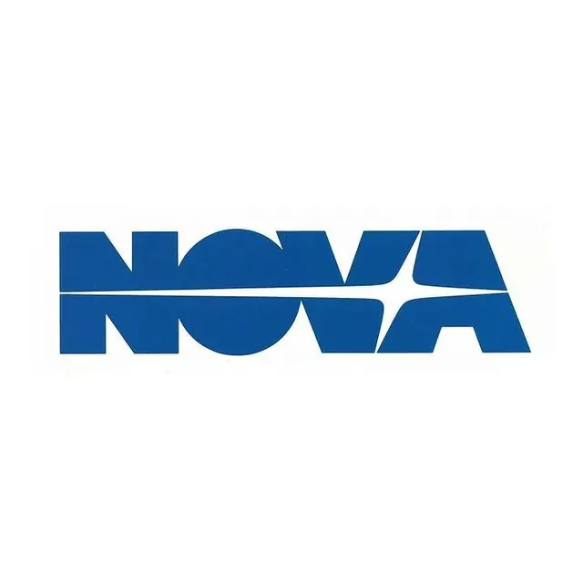 NOVA geometric wordmark with cutouts, geometric, minimal, light