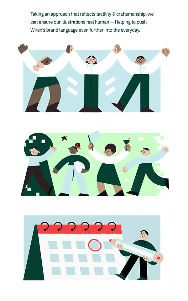 Flat illustration set for teamwork and time management, flat, minimal, cool