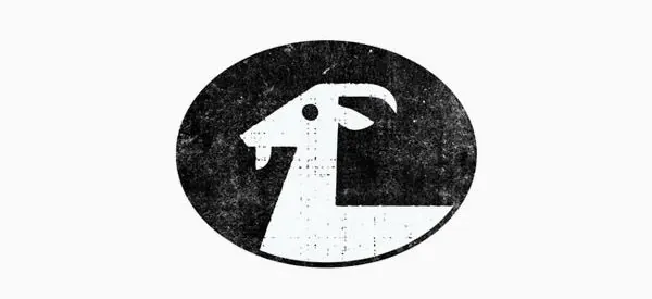 Horned animal silhouette with grunge texture, minimal, monochrome, dark