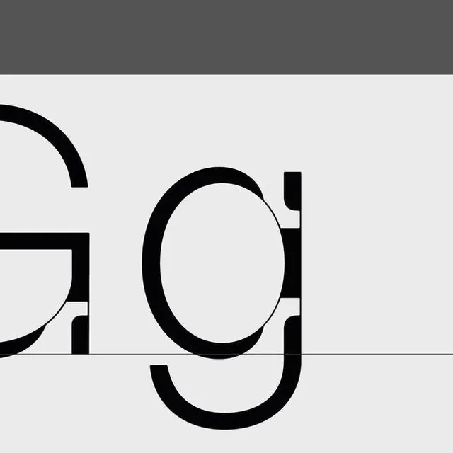 Bold geometric lowercase letterforms, minimal, geometric, dark