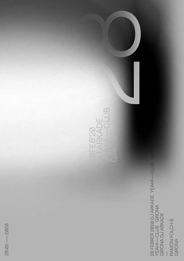 High-contrast monochrome type specimen with gradient background, monochrome, abstract, dark