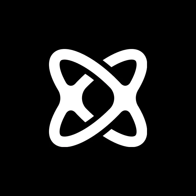 Interlocking ribbons logo mark, minimal, geometric, light