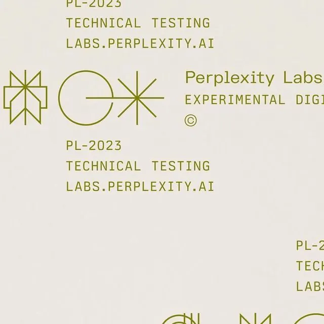 Perplexity Labs geometric mark system, geometric, technical, muted