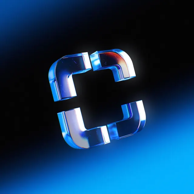 C - Logomark for Curated., glassmorphism, dark-mode, dark