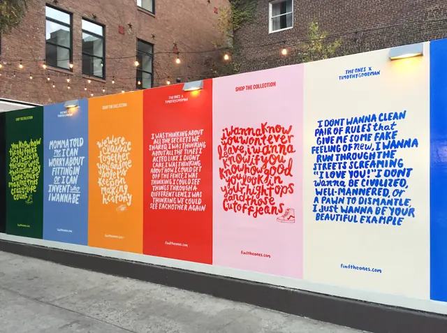 Modular activist type system with color panels, minimal, editorial, warm