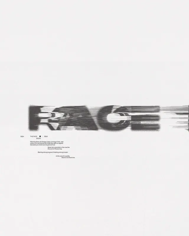 Sheared display type with poetic text, monochrome, minimal, light