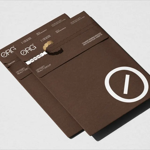 ORG brand identity collateral system, minimal, luxury, light