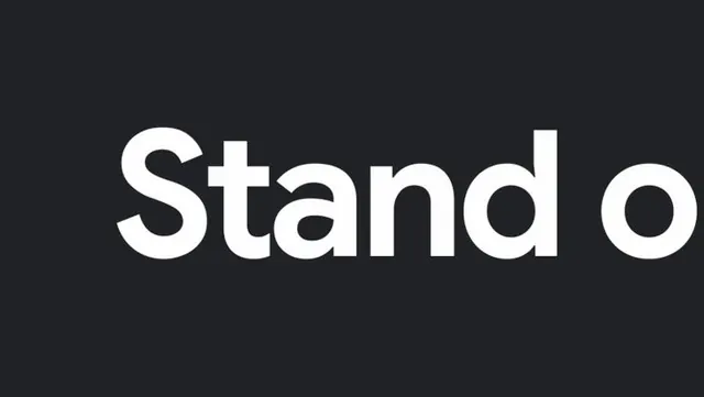 Stand out wordmark in bold white sans-serif, minimal, dark-mode, light