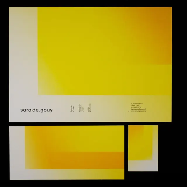 Sara de Gouy gradient identity system, minimal, geometric, warm