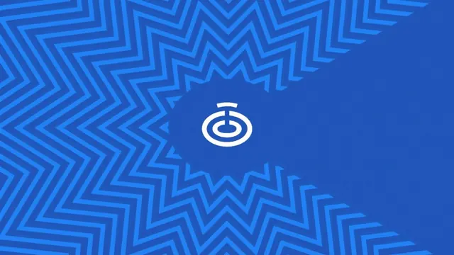 Converging chevron pattern with concentric circle mark, geometric, abstract, cool