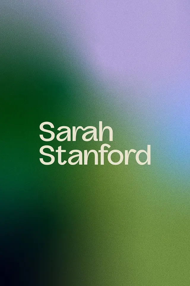 Sarah Stanford soft gradient personal mark, minimal, gradient-heavy, cool