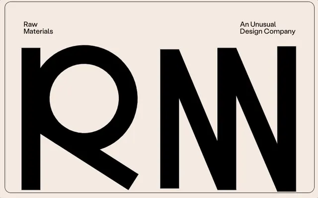 Raw Materials and An Unusual Design Company type display, minimal, editorial, light
