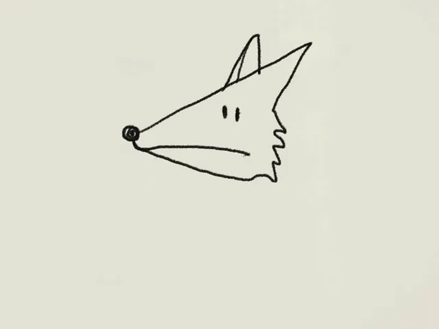 Sketched fox head line art, line-art, minimal, light