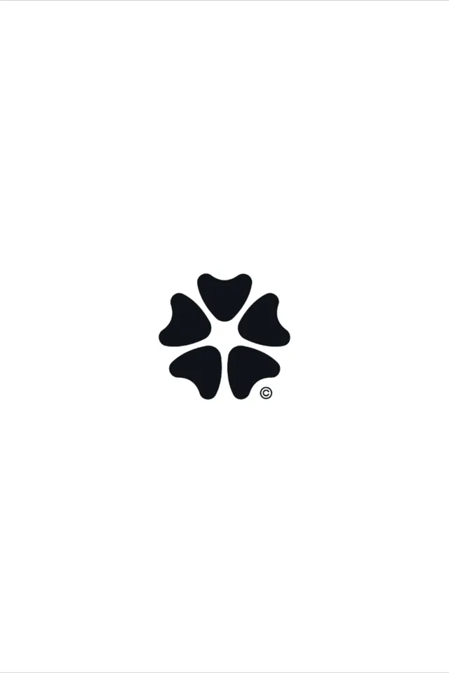 Five-heart radial symbol, minimal, geometric, dark