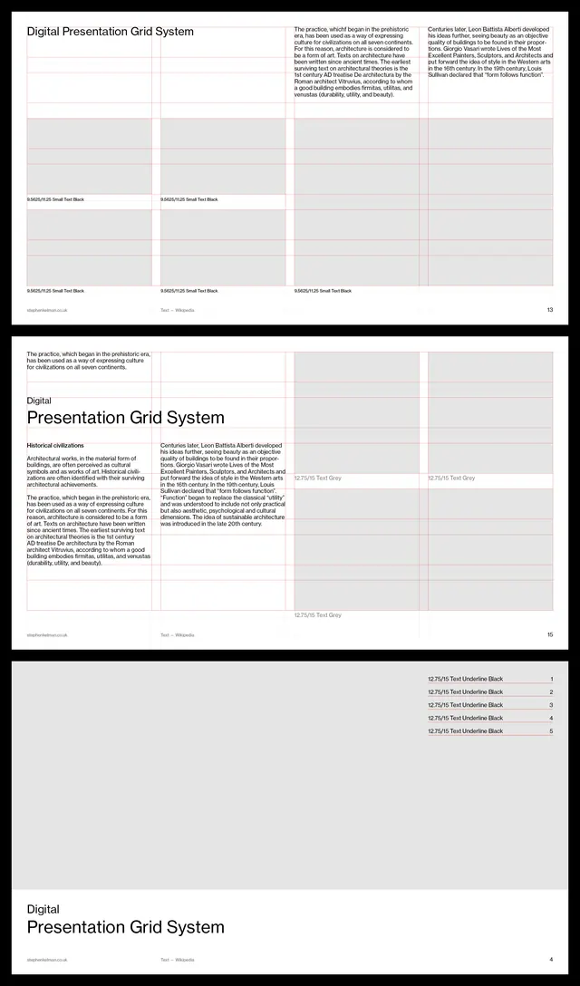 Presentation grid system template, minimal, corporate-clean, light