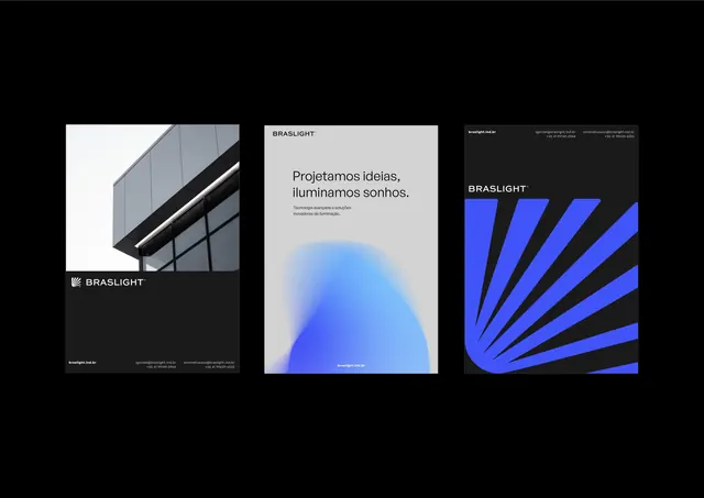 Braslight brand identity system, minimal, geometric, dark