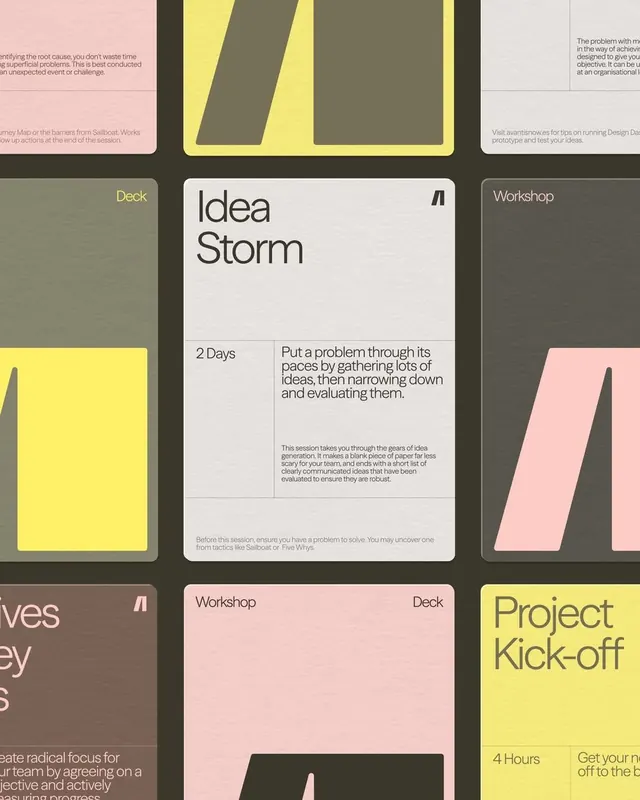 Workshop system card grid, minimal, corporate-clean, muted