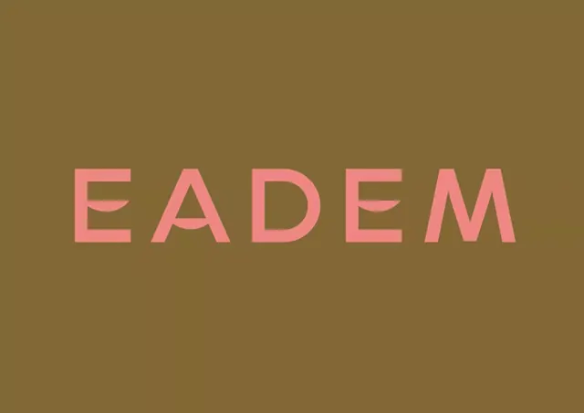 Eadem muted pink wordmark, minimal, organic, earthy