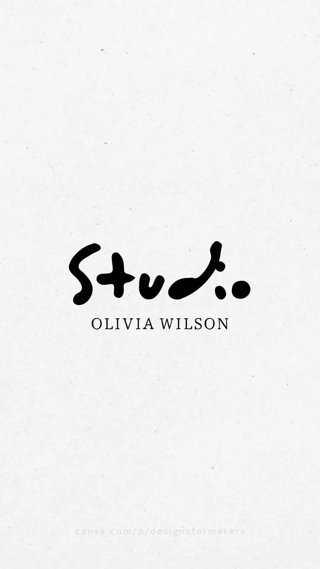 Expressive script wordmark for Studio, minimal, monochrome, dark