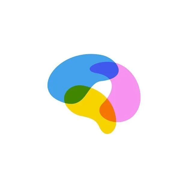 Overlapping amorphous shapes logo, abstract, gradient-heavy, cool