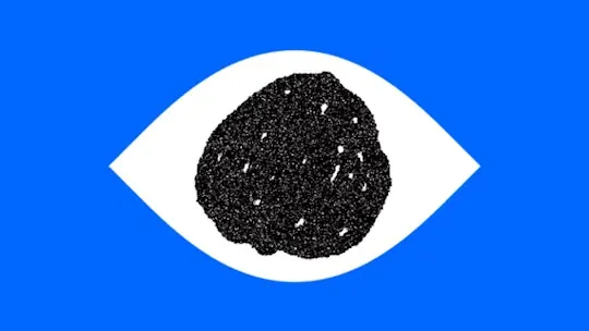 Eye icon with textured pupil, minimal, flat, cool