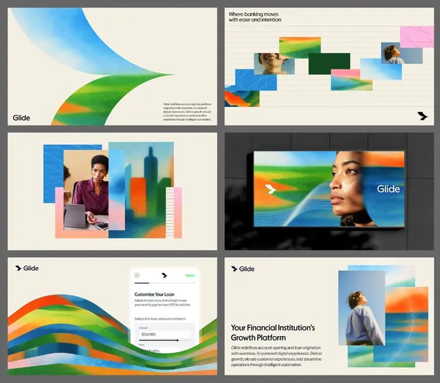 Organic fluid design system for fintech, organic, geometric, cool