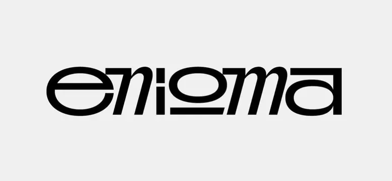 Enioma geometric wordmark, minimal, geometric, dark