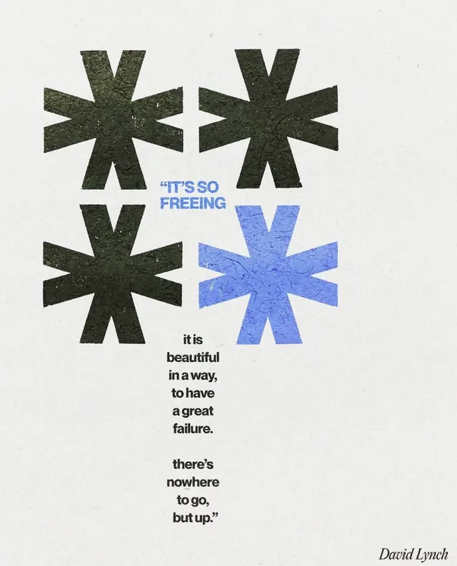 David Lynch quotation poster with geometric stars, minimal, geometric, dark
