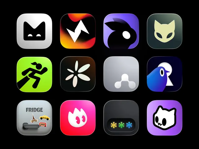 App Icons, minimal, 3d-render, dark