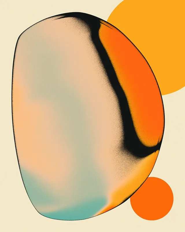 Organic gradient form with warm earth tones, abstract, gradient-heavy, light