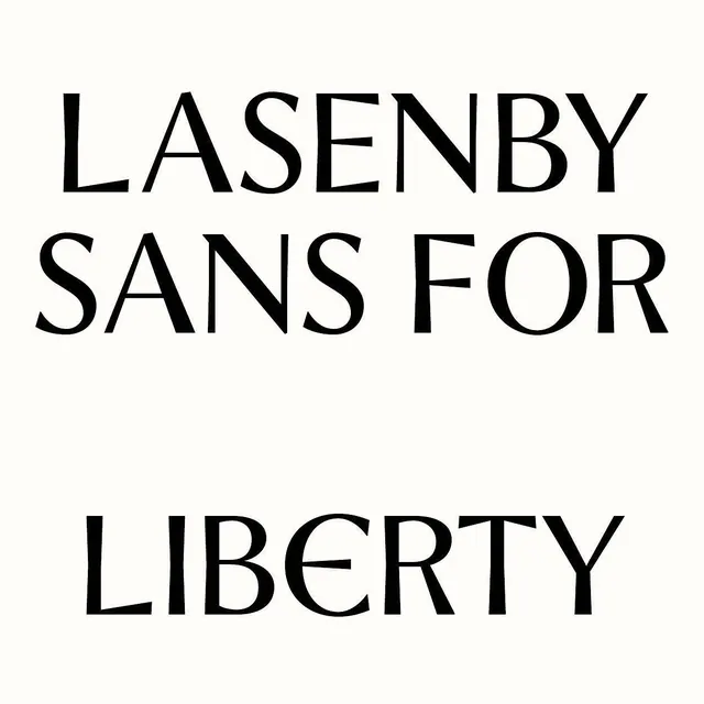 Lasenby Sans For Liberty type specimen, minimal, geometric, dark