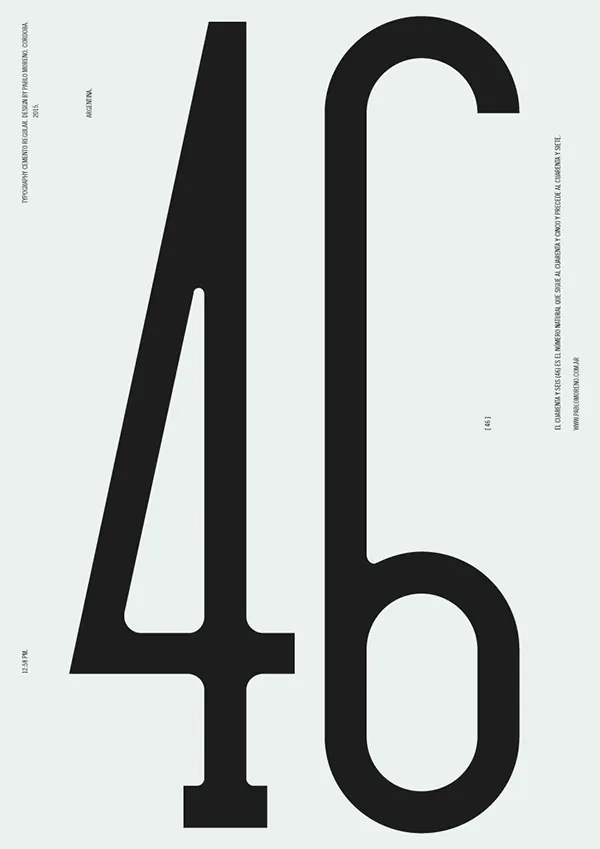 Large serif numeral type specimen, minimal, monochrome, dark