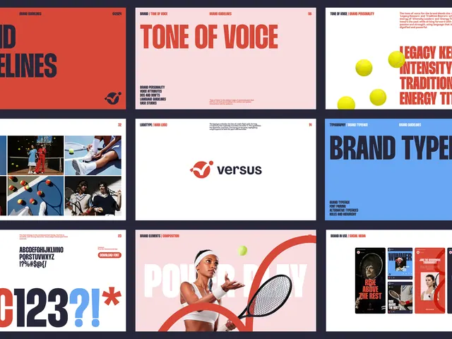 Bold brand guide layout system, geometric, editorial, warm