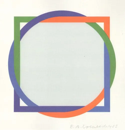 Overlapping geometric forms logo, geometric, abstract, warm