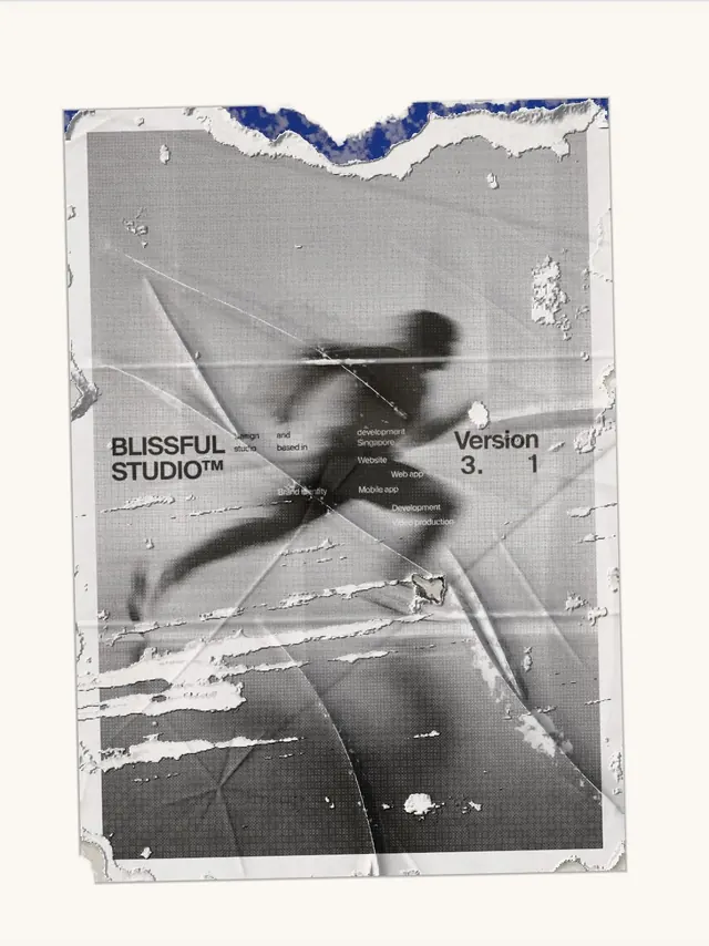 Blissful Studio Brand Poster, editorial, monochrome