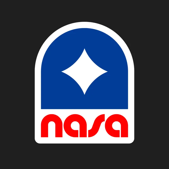 NASA Worm Logo, minimal, geometric, high-contrast