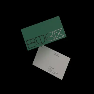 Buck studio business cards, minimal, geometric, dark