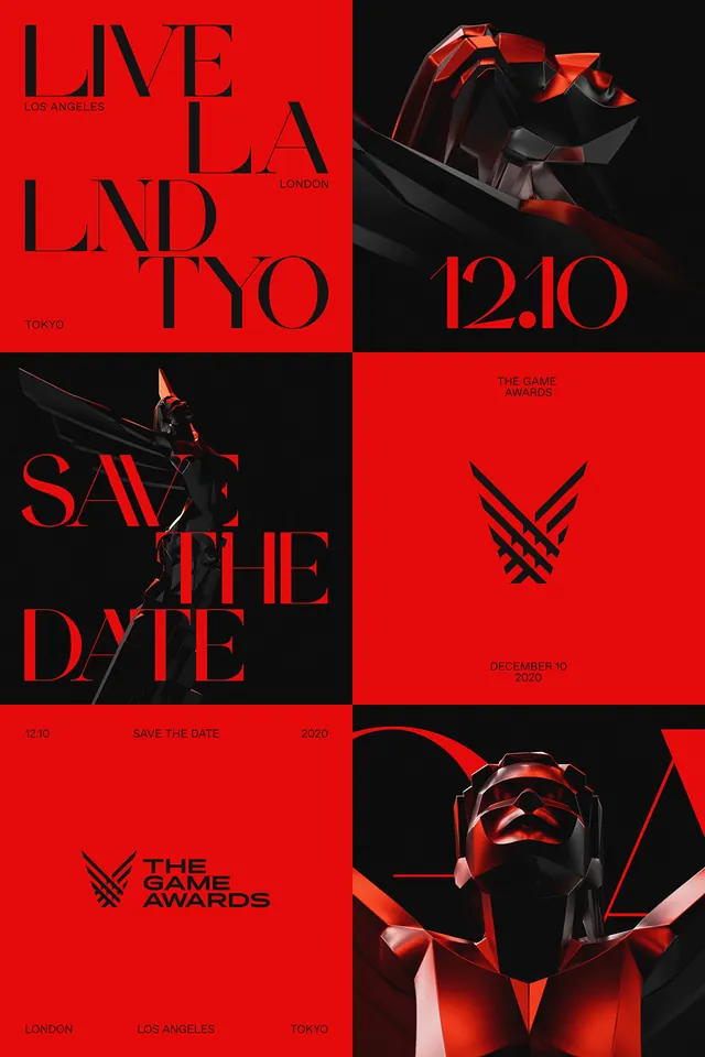 Game Awards 2020 identity grid, editorial, minimal, vibrant