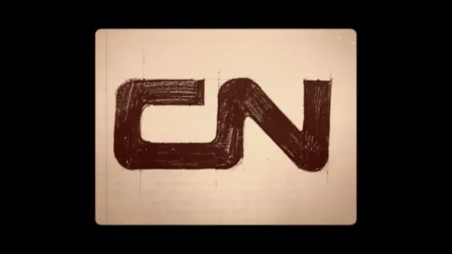 CN logo pencil construction, minimal, swiss, monochrome