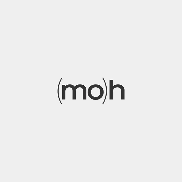 (mo)h minimalist wordmark, minimal, swiss, monochrome