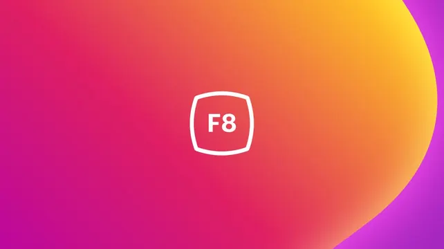 F8 Logo on Gradient Background, gradient-heavy, minimal, vibrant