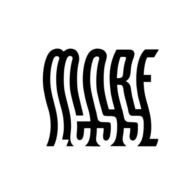 Abstract Wordmark, abstract, brutalist, monochrome